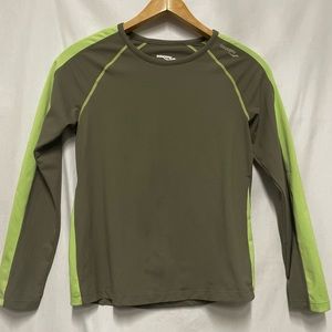 Saucony Long Sleeve Tee Women’s Running Workout Green/Lime Green Size Medium